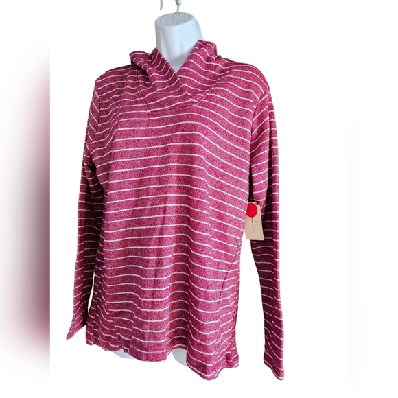 St. John's Bay active size large maroon top with hoodie NWT - Picture 1 of 3